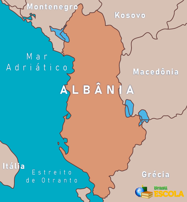 Mapa da Albânia