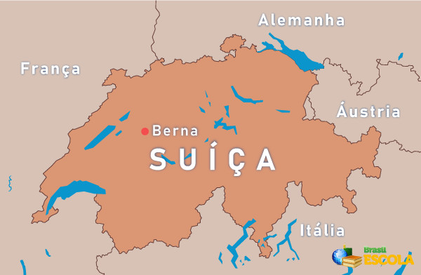 Mapa da Suíça.
