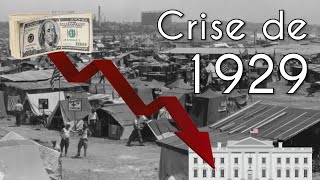 Escrito" Crise de 1929" e representação do que foi a Crise de 1929.
