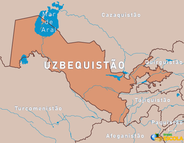 Mapa do Uzbequistão
