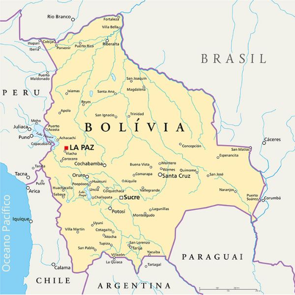 Mapa da Bolívia