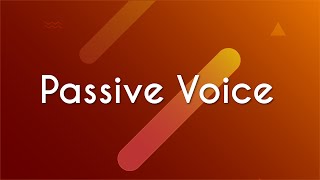 "Passive Voice" escrito sobre fundo alaranjado