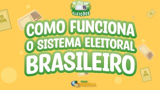 "Como funciona o sistema eleitoral brasileiro" escrito em fundo amarelo