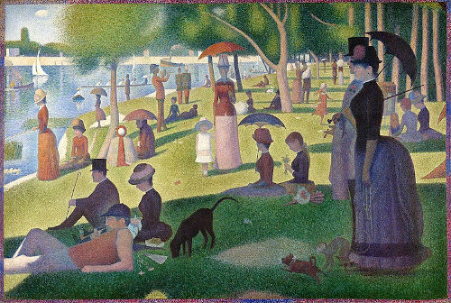 “Uma tarde de domingo na ilha de Grande Jatte”, obra de Georges Seurat.