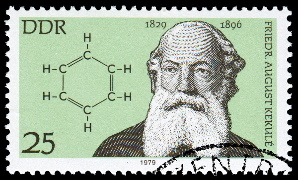 Selo em homenagem a Friedrich August Kekulé.