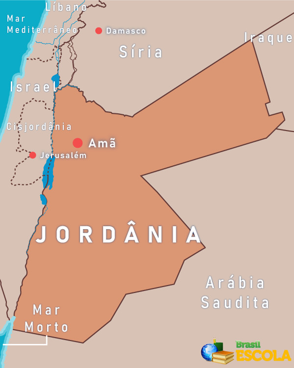 Mapa da Jordânia