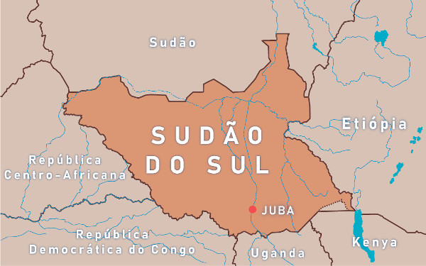 Mapa do Sudão do Sul