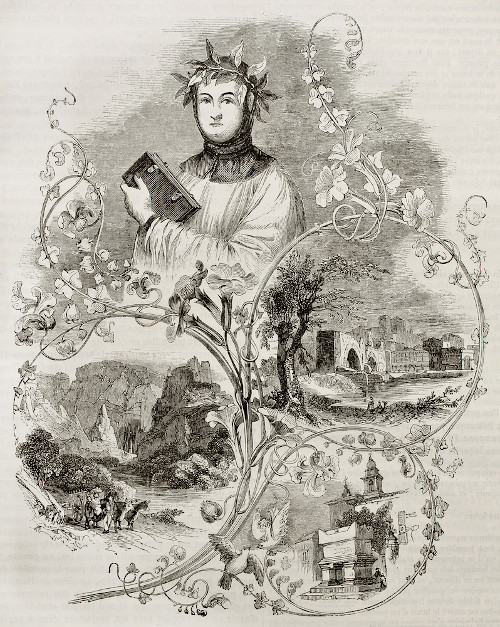 Desenho retrata Francesco Petrarca