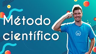 Professor ao lado do texto"Método científico".