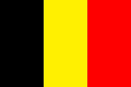 Bandeira da Bélgica nas cores preta, amarela e vermelha.