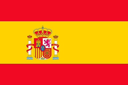Bandeira da Espanha, nas cores amarela e vermelha.