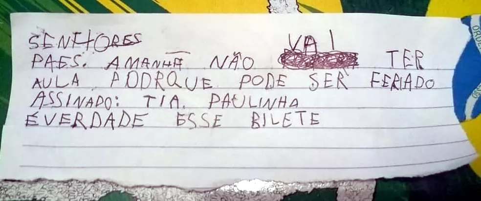 Meme “É verdade esse bilhete”