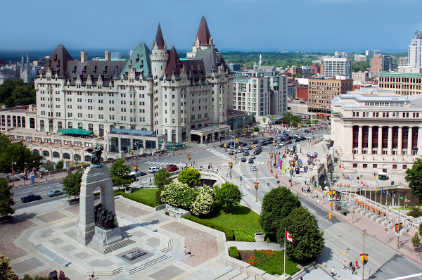 Vista aérea da cidade de Ottawa, no Canadá.