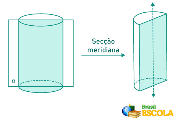  Representação da secção meridional do cilindro.