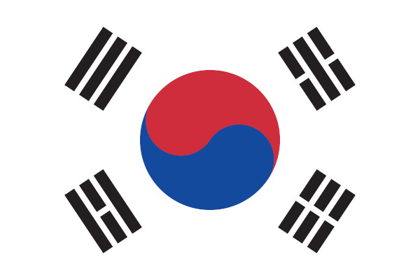 Bandeira da Coreia do Sul.