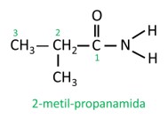Estrutura da 2-metil-propanamida