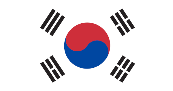 Bandeira da Coreia do Sul.