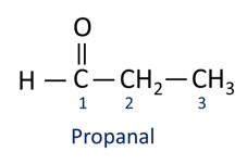Fórmula estrutural do propanal 