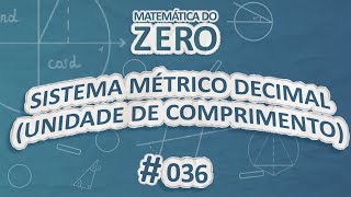 "Matemática do Zero | Sistema Métrico Decimal (Unidade de Comprimento) #036" escrito em fundo azul