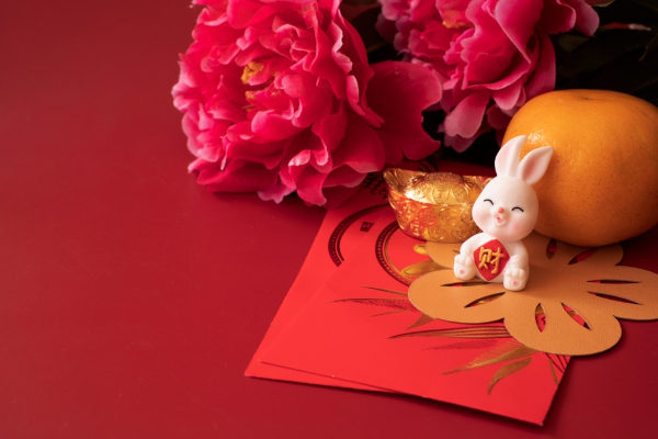 Ano-Novo chinês - Foto mostra decorações como um coelho pequeno