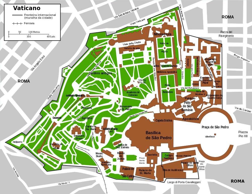 Mapa do Vaticano. 