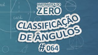 Escrito"Matemática do Zero | Classificação de ângulos" em fundo azul.