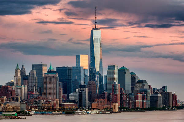 Vista do One World Trade Center em Manhattan