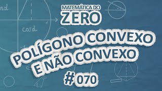 Texto" Matemática do Zero | Polígono convexo e não convexo" em fundo azul.