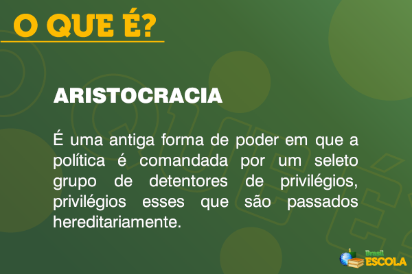Quadro com o conceito de aristocracia.