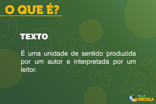 Definição de texto.