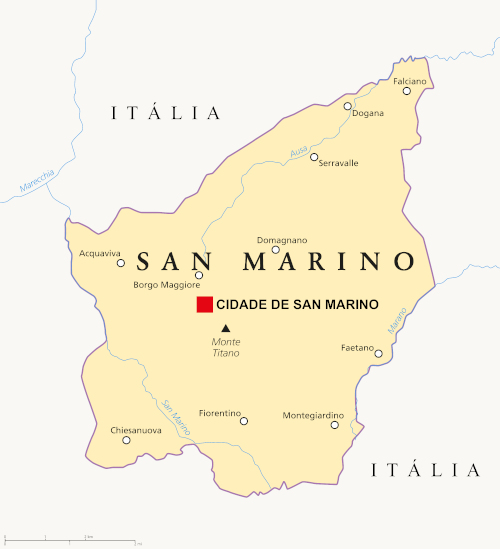 Mapa de San Marino.