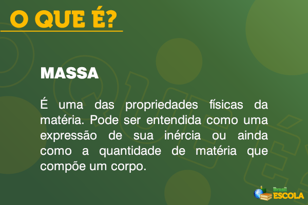 Definicação de massa.
