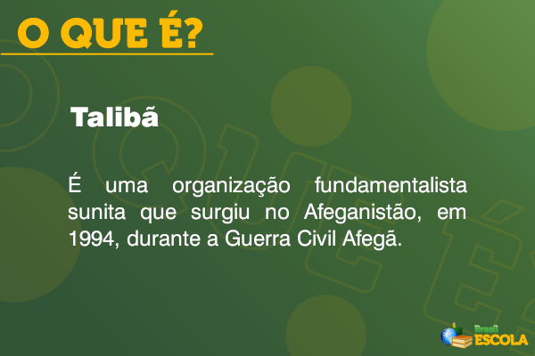 Quadro com o conceito de Talibã.