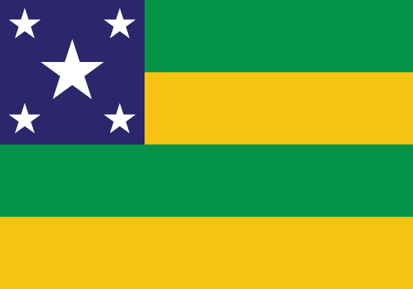 Bandeira de Sergipe, estado do Nordeste.
