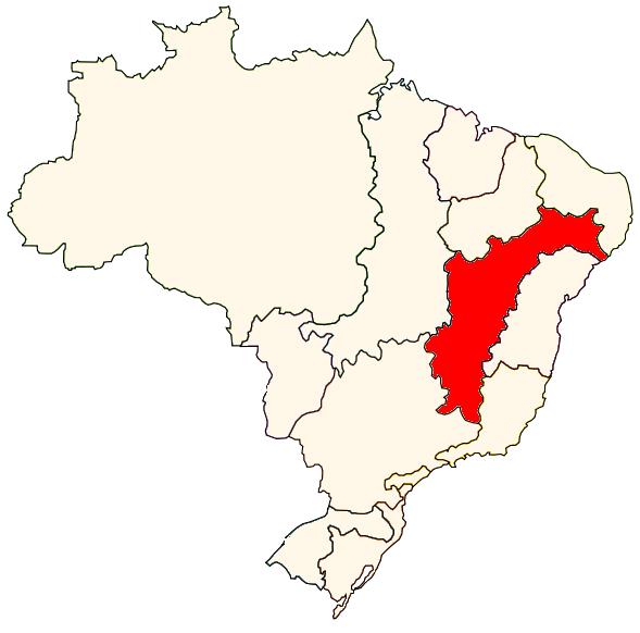  Localização da bacia do São Francisco, parte da hidrografia do Brasil.
