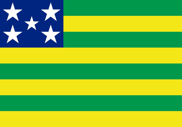 Bandeira de Goiás, estado do Centro-Oeste.