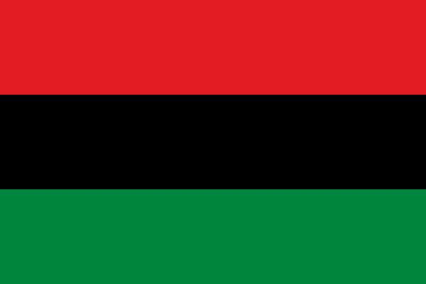 Bandeira pan-africana. Alguns países têm as cores do pan-africanismo em sua bandeira.