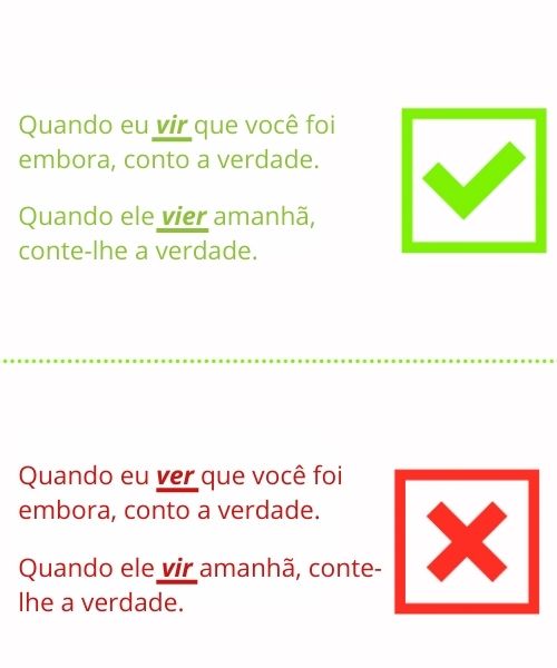 Exemplos de erros comuns de português.