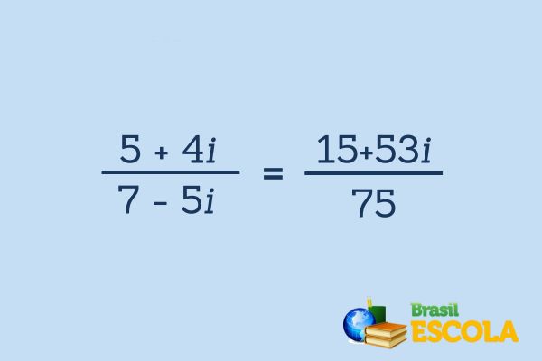 Exemplo de divisão de números complexos.