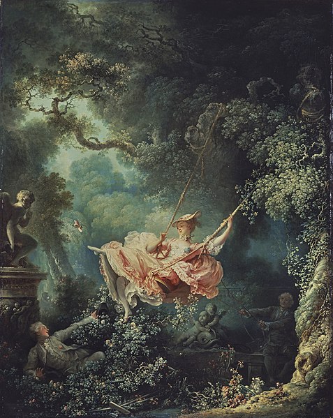 O balanço, de Jean-Honoré Fragonard, obra do rococó.