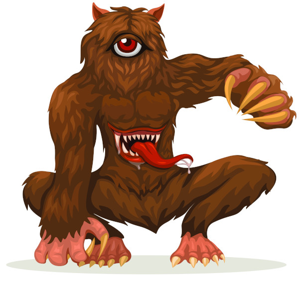 Representação do mapinguari, uma lenda da região Norte do Brasil.