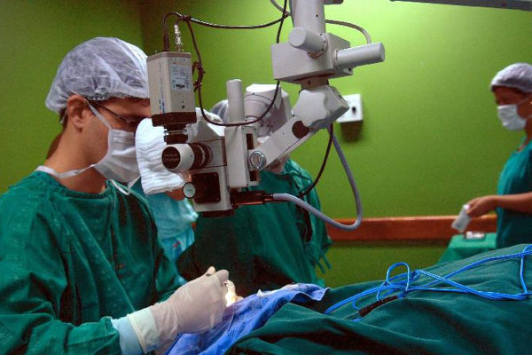 Médicos realizando transplante de coração