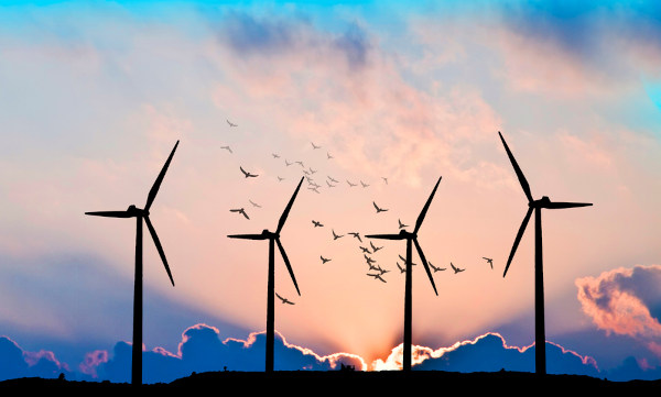 Turbinas eólicas representando os impactos negativos da energia eólica.