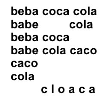 Poema “Beba coca cola”, de Décio Pignatari, um exemplo de poesia concreta.