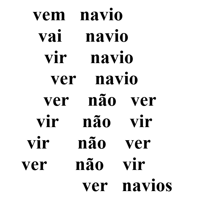 Poema “Ver navios”, de Haroldo de Campos, um exemplo de poesia concreta.