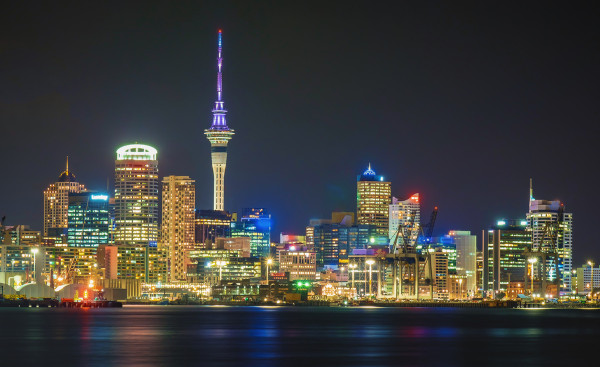 Vista da cidade de Auckland, ponto turístico da Nova Zelândia.