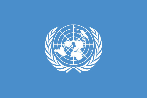 Bandeira da ONU (Organização das Nações Unidas).