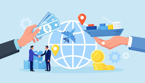 Ilustração de situações econômicas possibilitadas por meio do dólar.