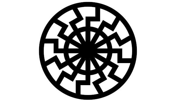 Sol negro em fundo branco