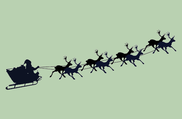 Papai Noel e suas renas, popularizados por um poema de Clement Clarke Moore, uma curiosidade sobre o Natal.